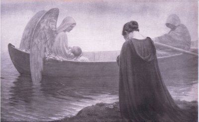 To the unknown land, Bibbys Annual, 1916-1917 by Edmund Blair after Leighton